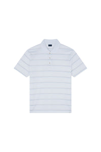 Polo boutonné et rayé - Bianco & Beige & Azzurro