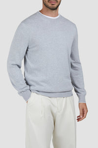 Silk crew-neck jumper - Dove grey
