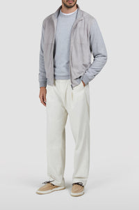Silk crew-neck jumper - Dove grey