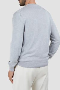 Silk crew-neck jumper - Dove grey