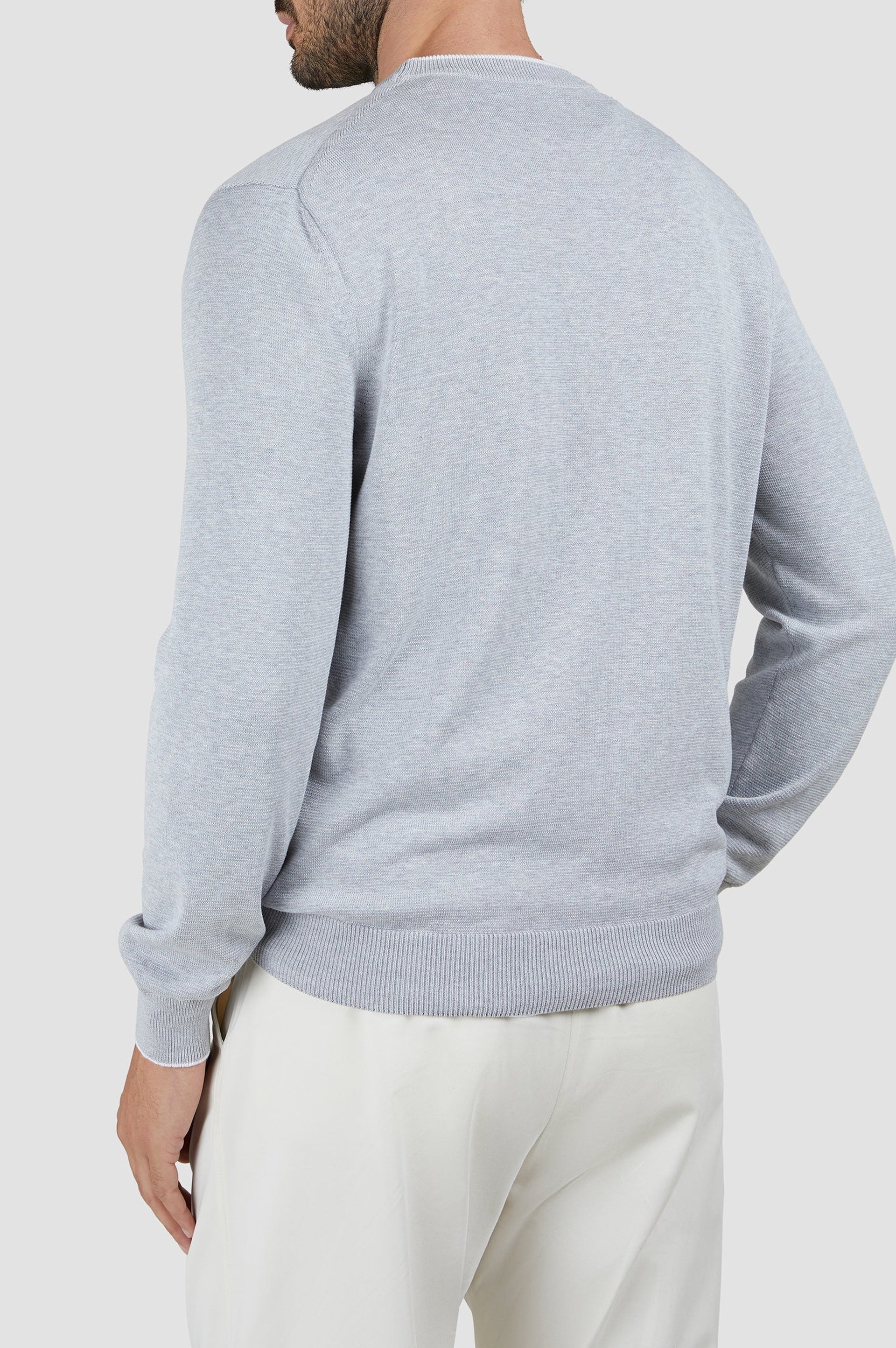 Silk crew-neck jumper - Dove grey