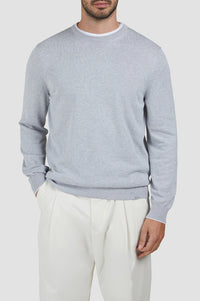 Silk crew-neck jumper - Dove grey