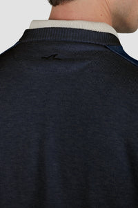 Pull à col rond - Bleu damier