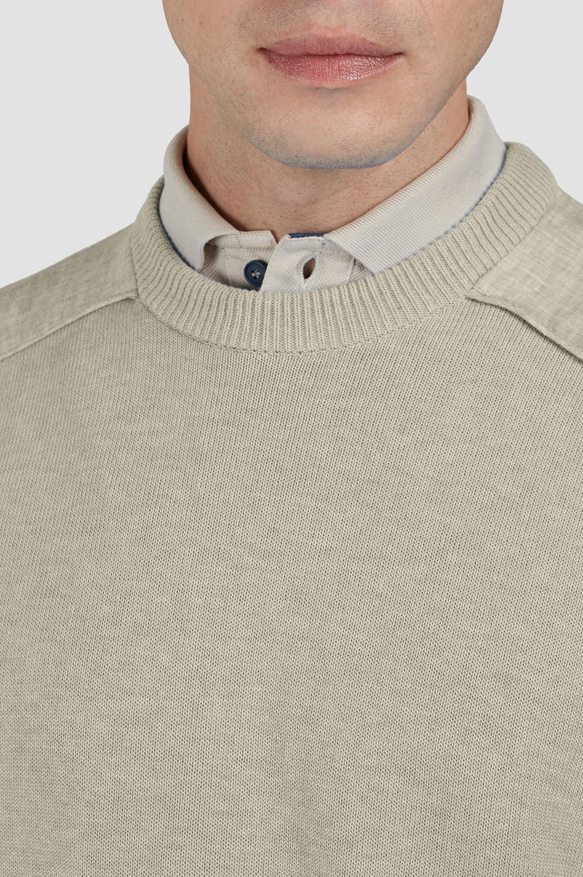 Pull à col rond - Beige