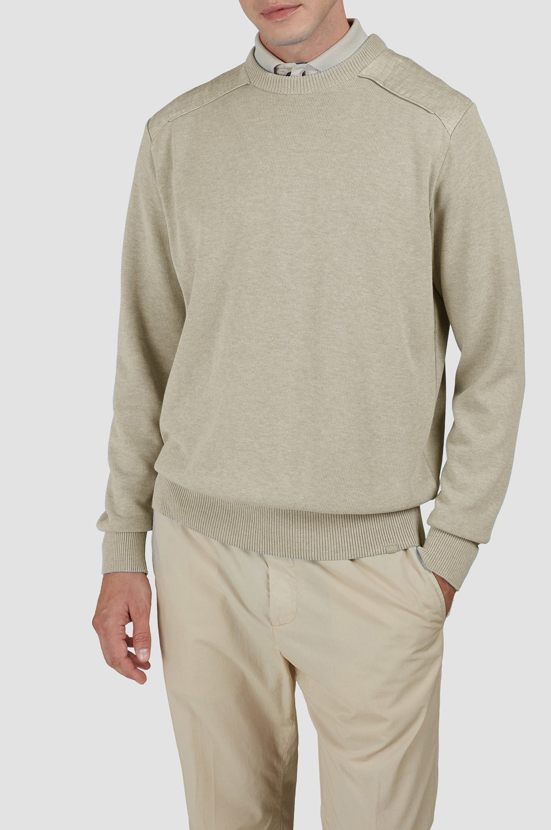 Pull à col rond - Beige