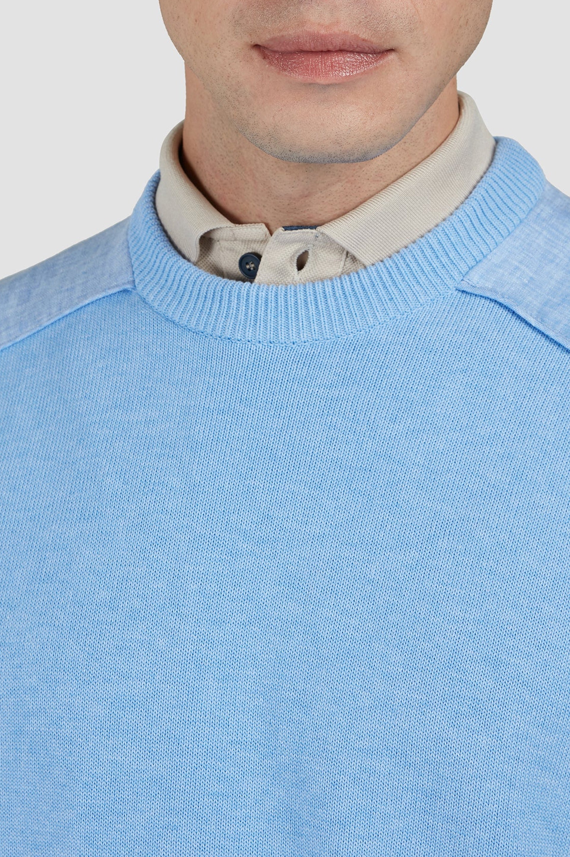 Pull à col rond - Bleu clair