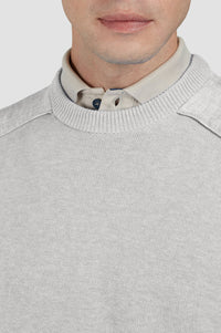 Pull à col rond - Gris clair