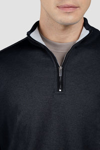 Pull à demi-zip - Bleu damier