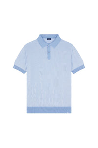 Polo en maille - Azzurro & Panna