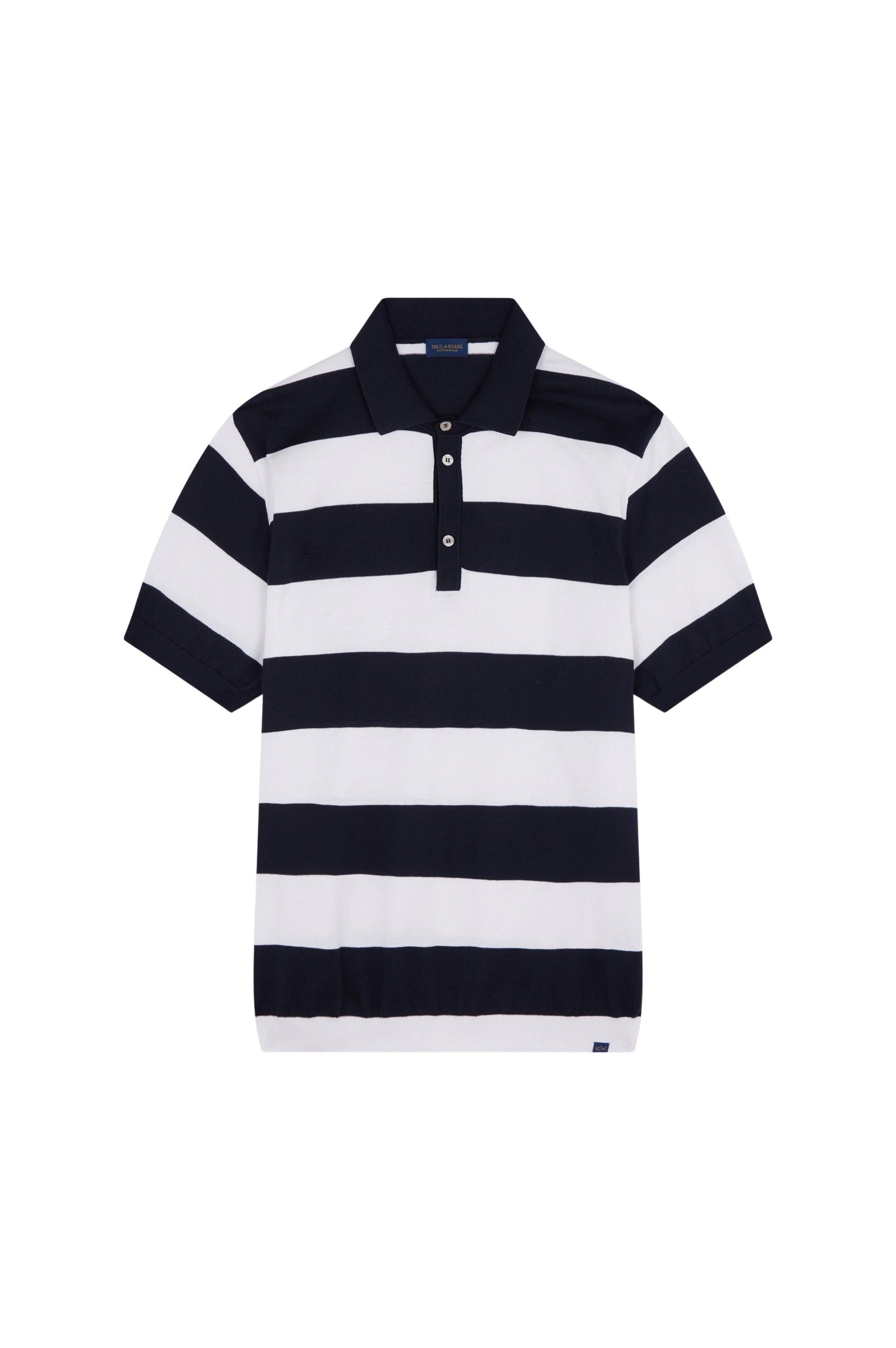 Polo à rayures en soie - Blu & Bianco
