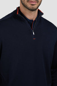 Silk half-zip jumper - Blue check