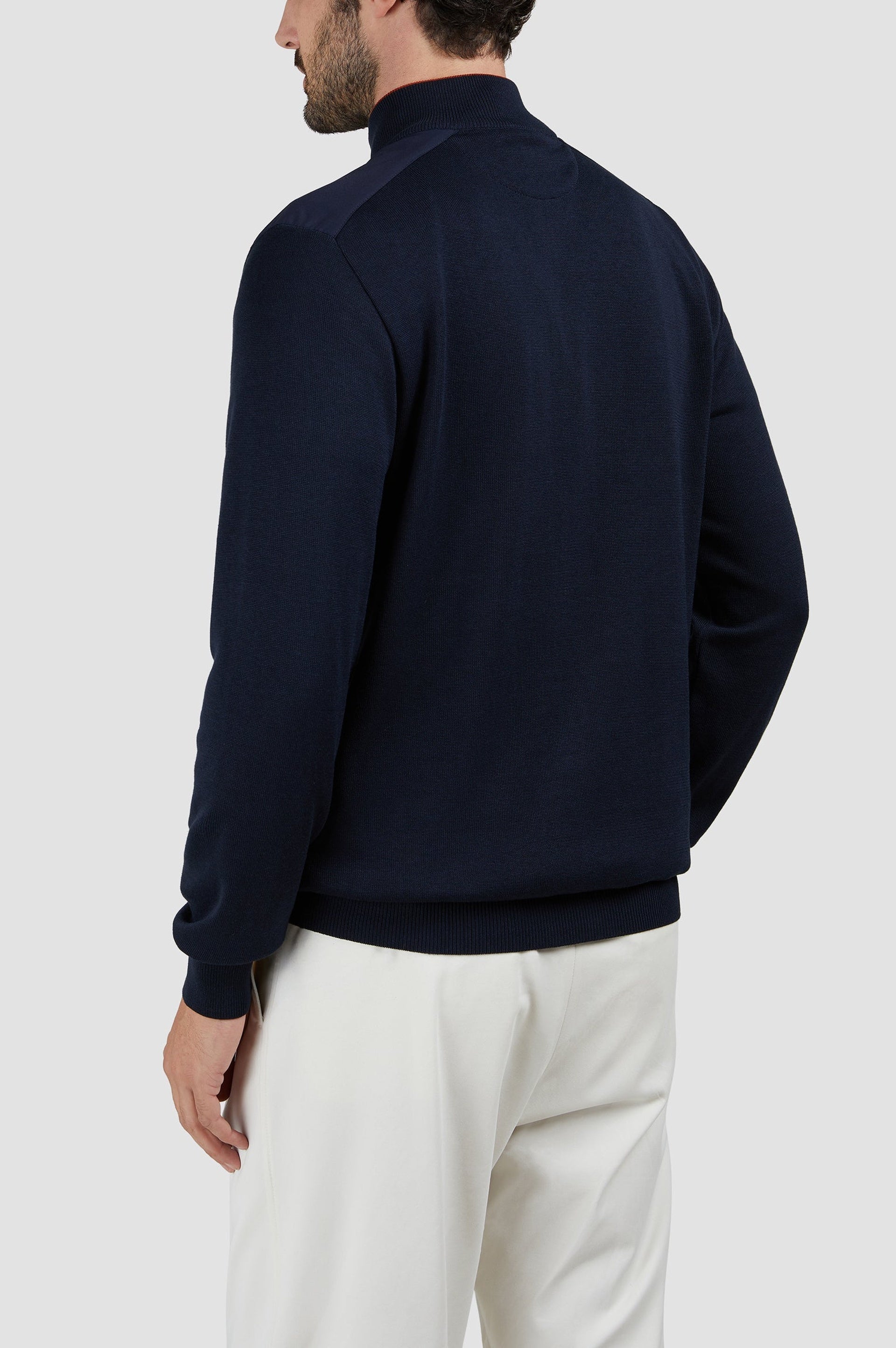 Silk half-zip jumper - Blue check