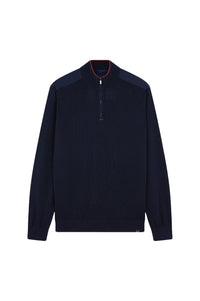 Pull à demi-zip en soie - Blu Dama