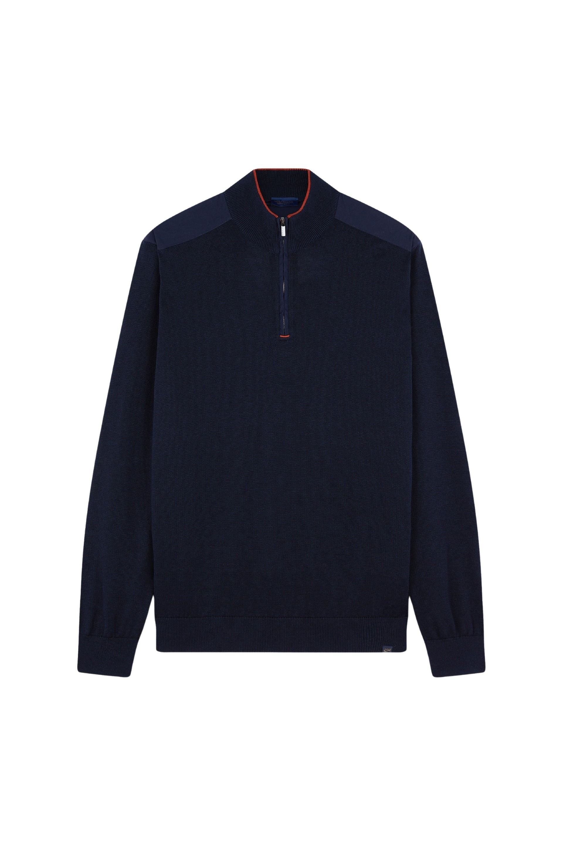 Pull à demi-zip en soie - Blu Dama
