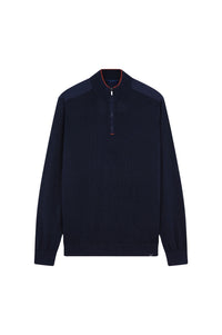 Silk half-zip jumper - Blue check