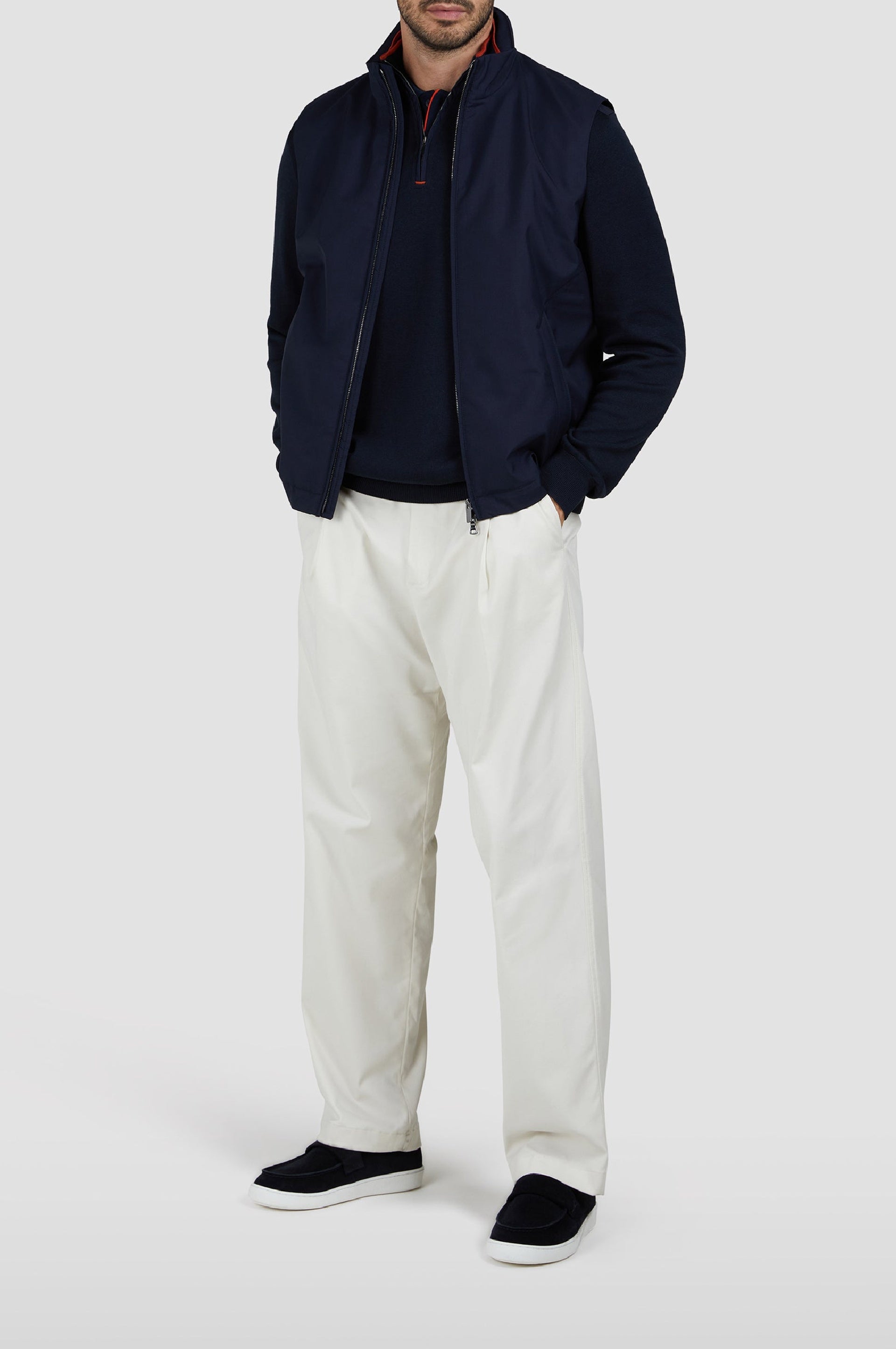 Silk half-zip jumper - Blue check