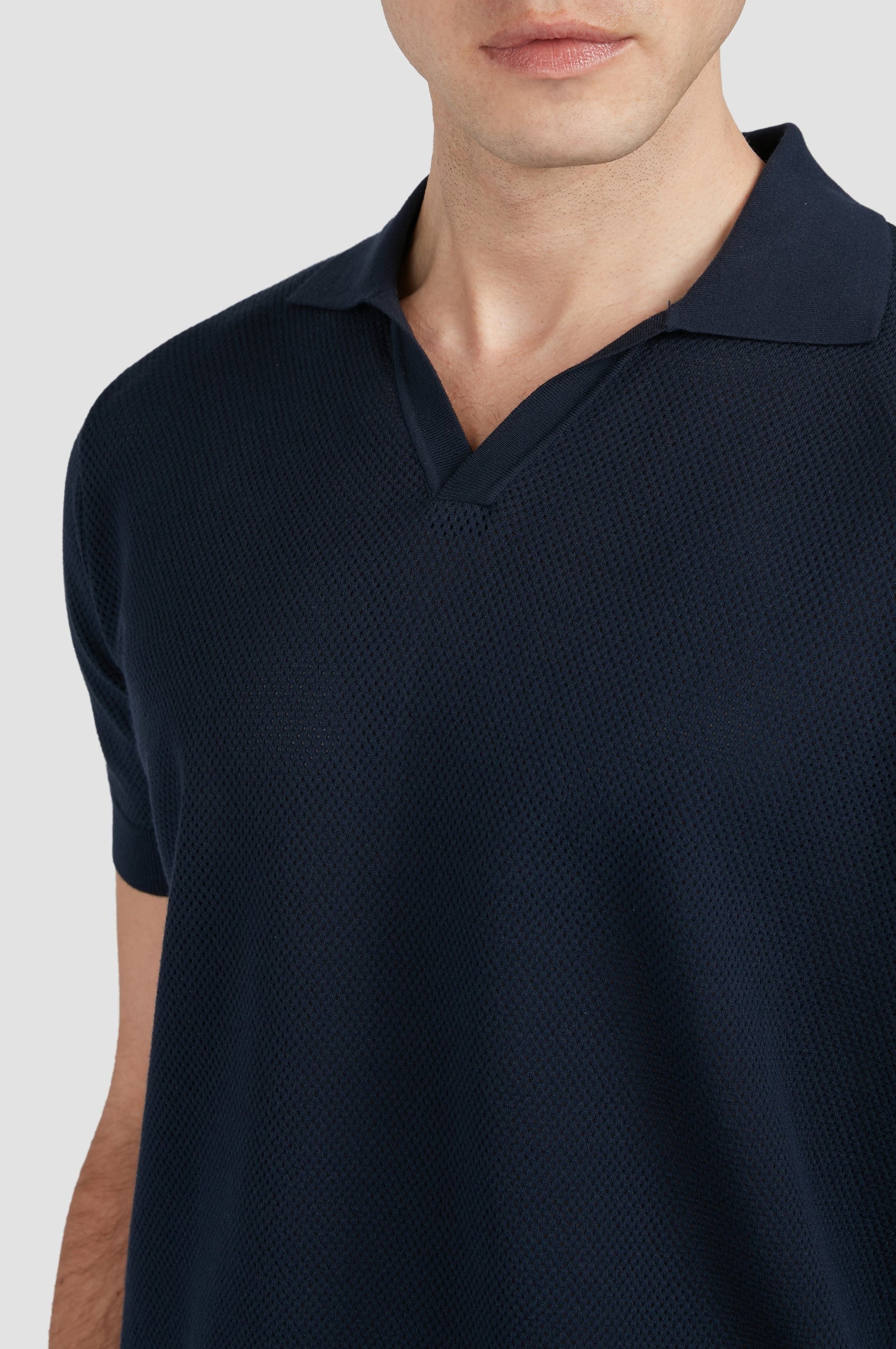 Pull Riviera à col en V - Bleu damier