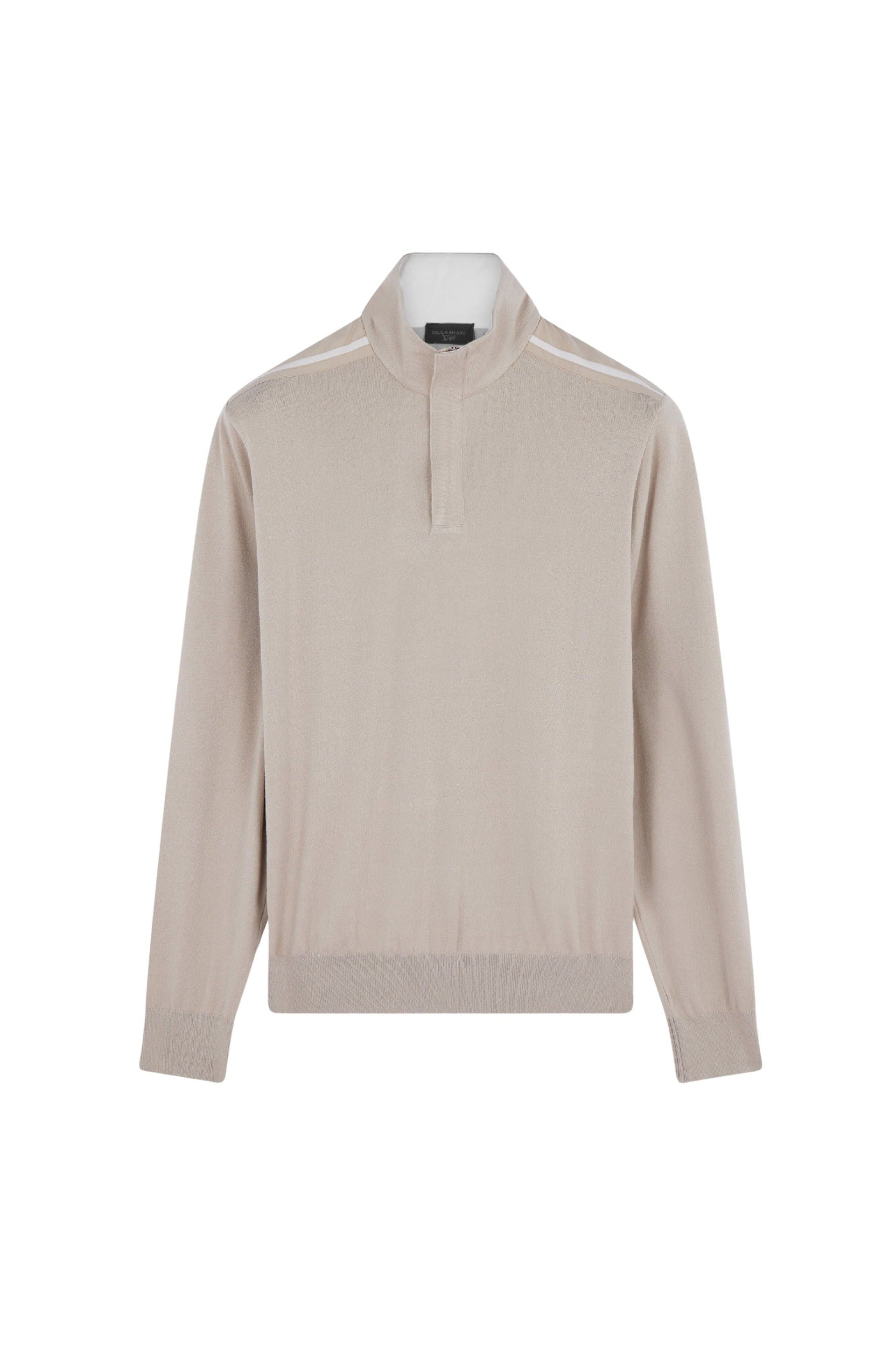 Pull à demi-zip et manches longues - Beige
