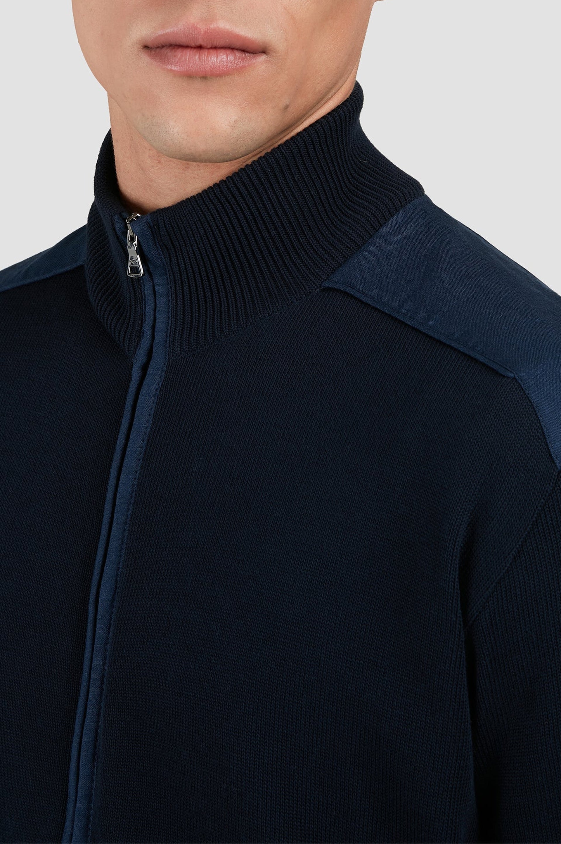 Zip-up waistcoat - Blue chequered