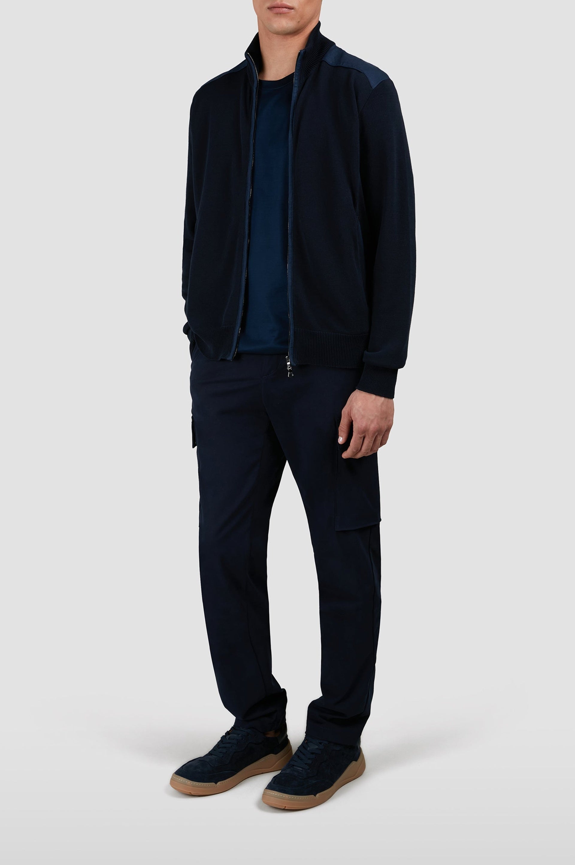 Zip-up waistcoat - Blue chequered