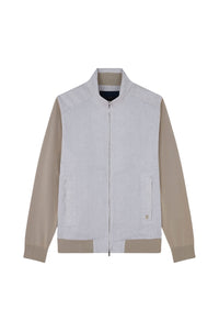 Cardigan with contrasting sleeves - Beige