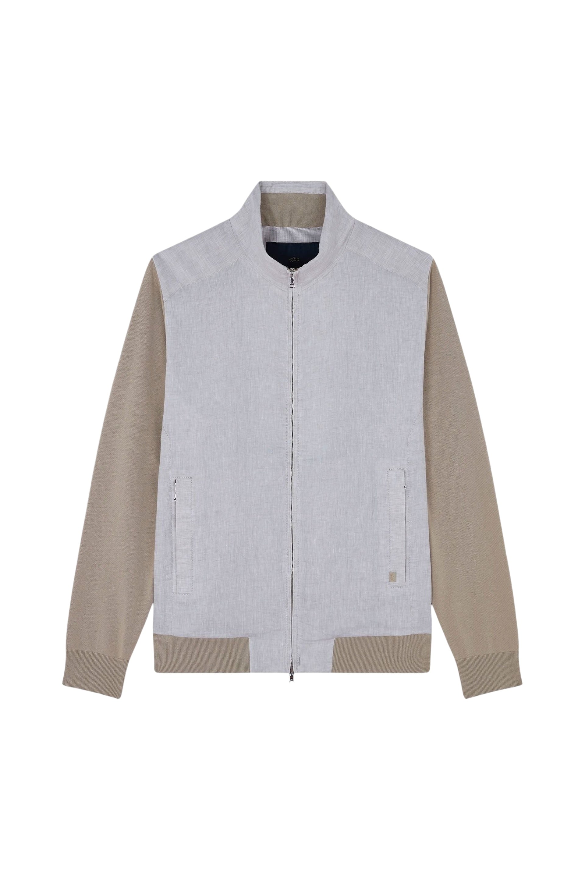 Cardigan with contrasting sleeves - Beige