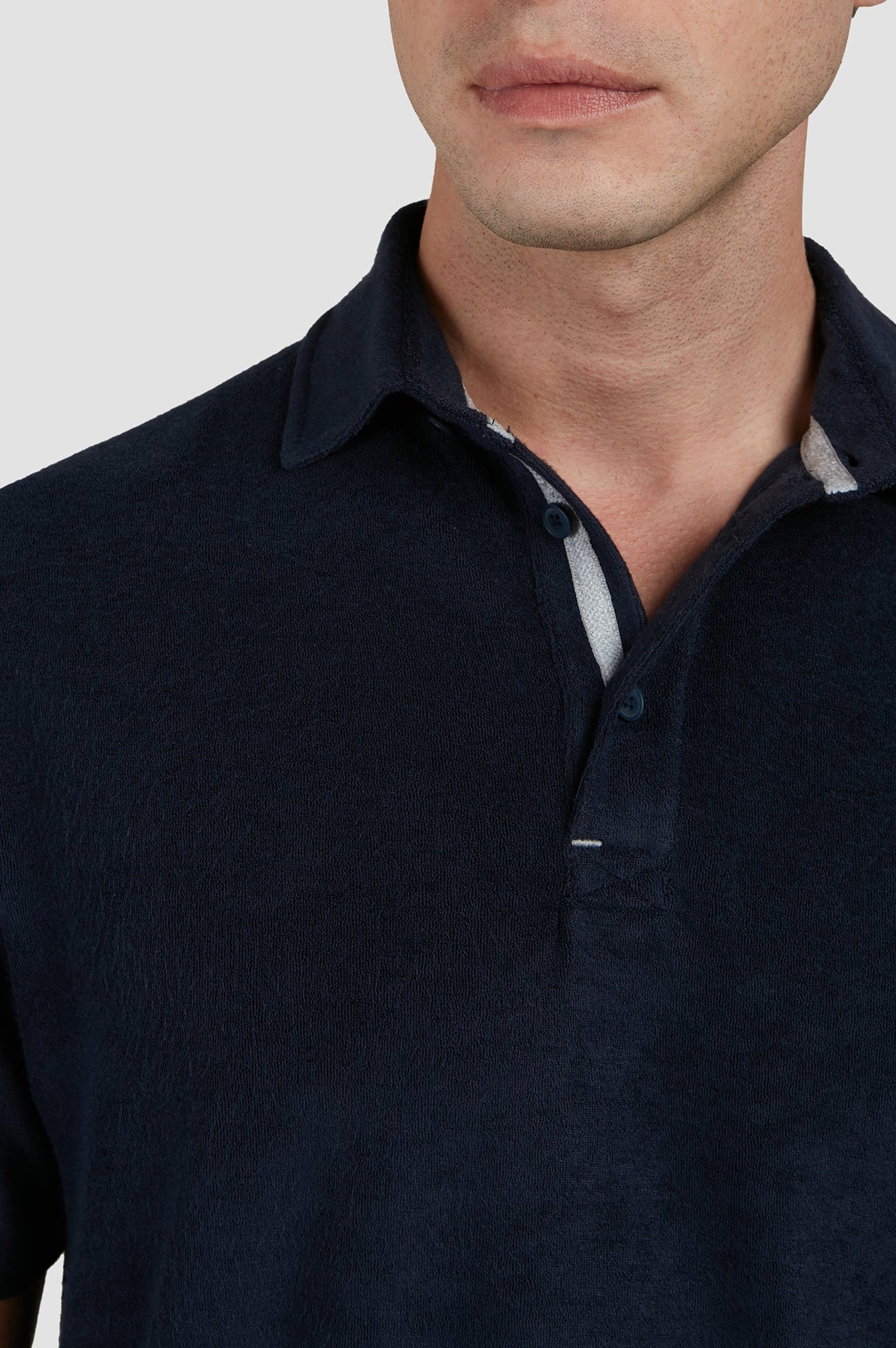 Short-sleeved polo shirt - Blue chequered