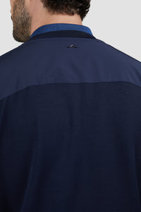 Sweat à col rond et poches - Bleu damier