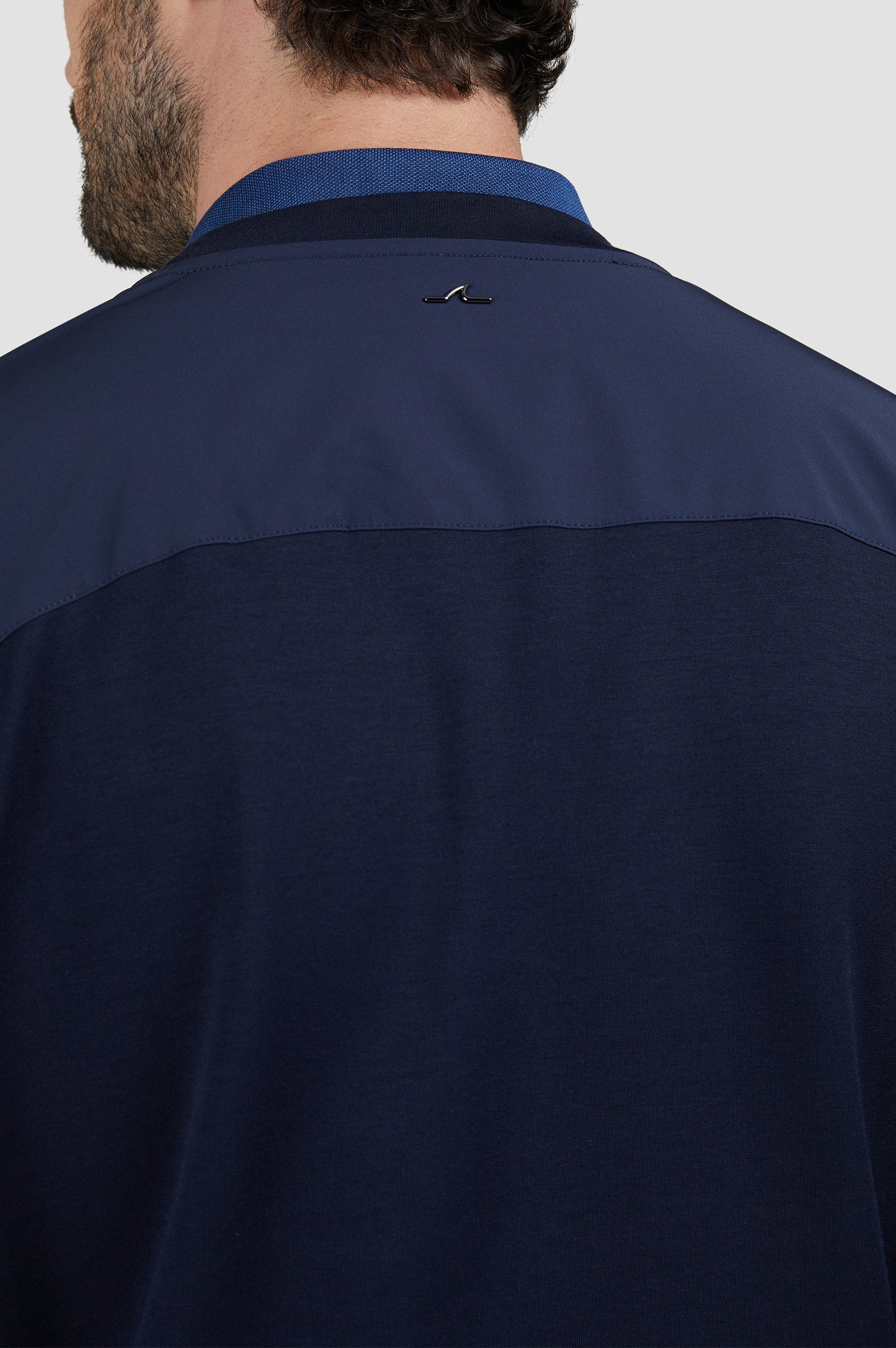 Sweat à col rond et poches - Bleu damier