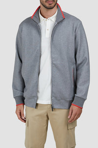 Gilet zippé à détails colorés - Gris
