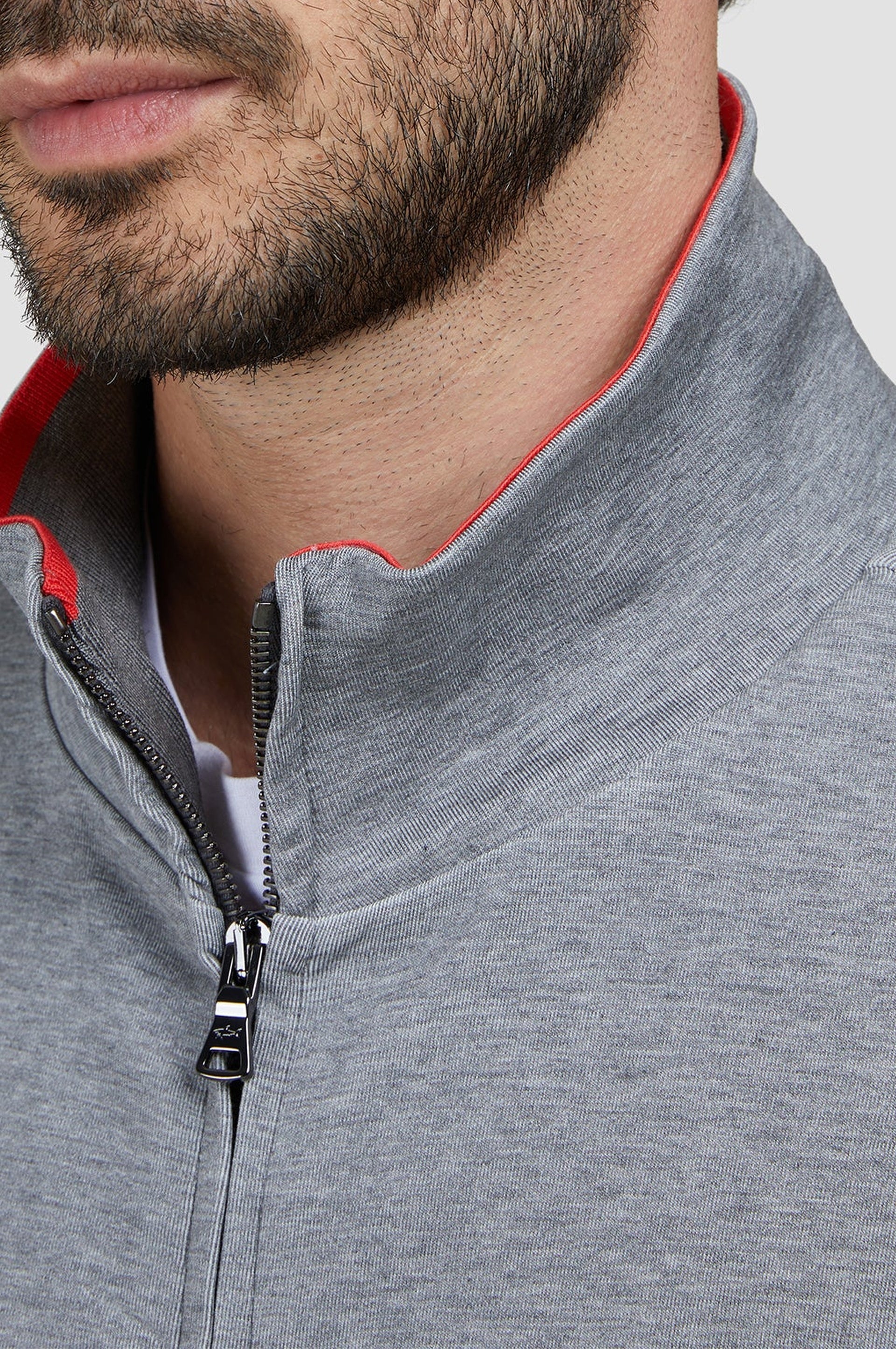 Gilet zippé à détails colorés - Gris