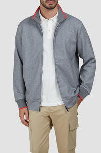 Gilet zippé à détails colorés - Gris
