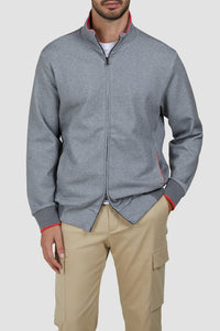 Gilet zippé à détails colorés - Gris