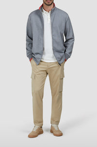 Gilet zippé à détails colorés - Gris