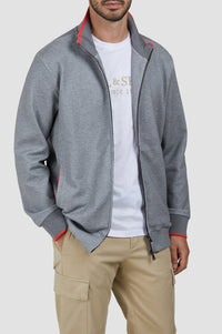 Gilet zippé à détails colorés - Gris
