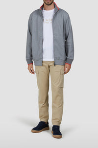 Gilet zippé à détails colorés - Gris