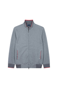 Gilet zippé à détails colorés - Grigio