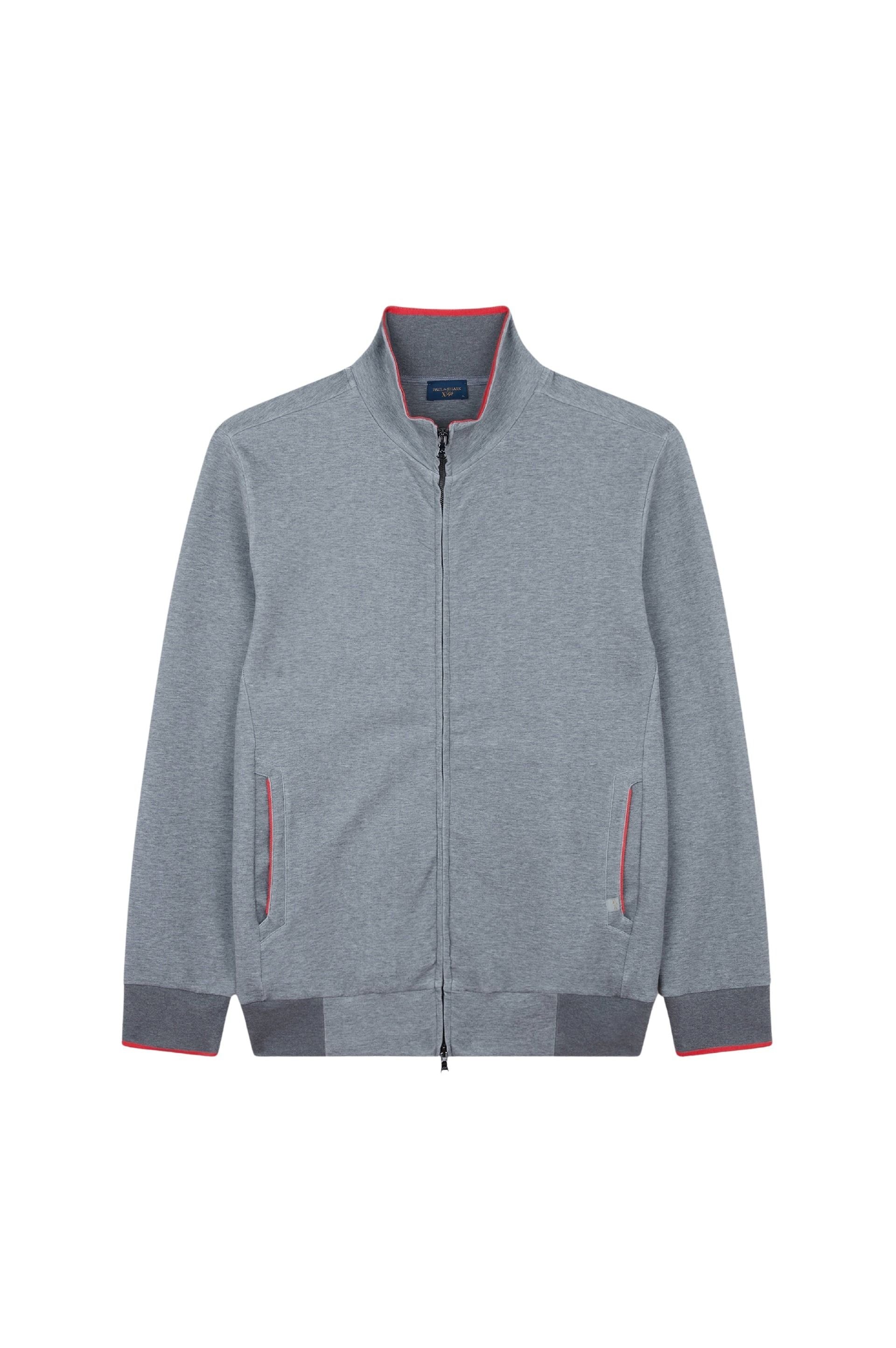 Gilet zippé à détails colorés - Grigio