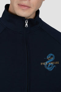 Cardigan with embroidered logo - Blue chequered