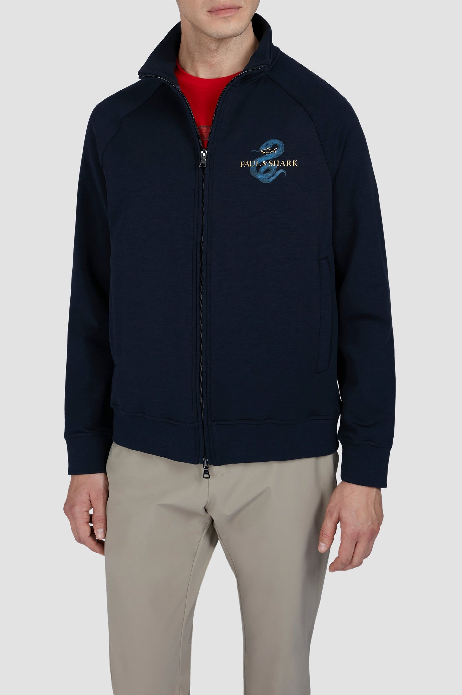 Cardigan with embroidered logo - Blue chequered