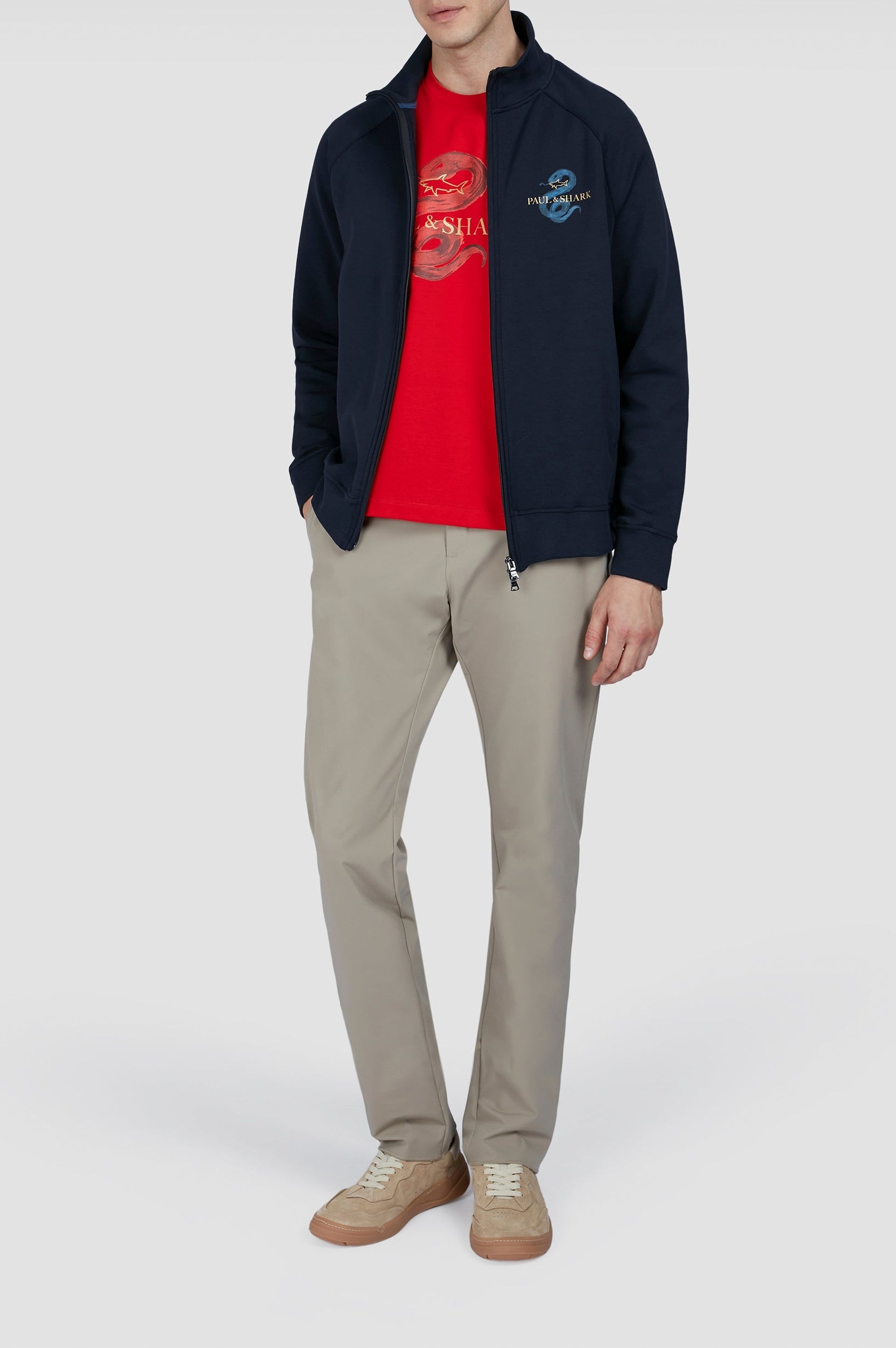 Cardigan with embroidered logo - Blue chequered