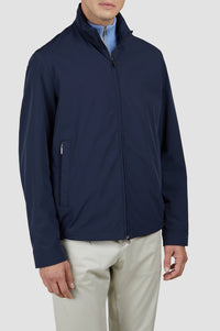 Veste zippée à poches - Bleu damier