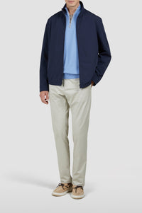 Veste zippée à poches - Bleu damier