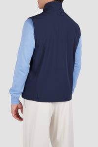 Sleeveless waistcoat with contrasting details - Checkered blue