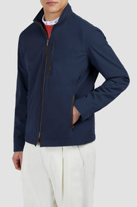 Jacket with contrasting pockets - Checkered blue