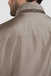 Silk jacket with a stand-up collar - Taupe