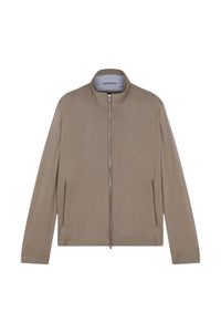 Silk jacket with a stand-up collar - Taupe