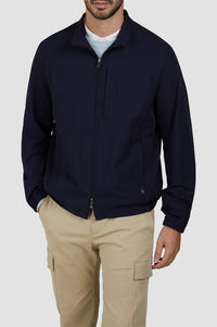 Jacket with a stand-up collar and zip - Blue check