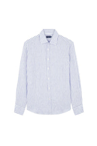 Chemise à rayures en lin - Bianco Righe Blu