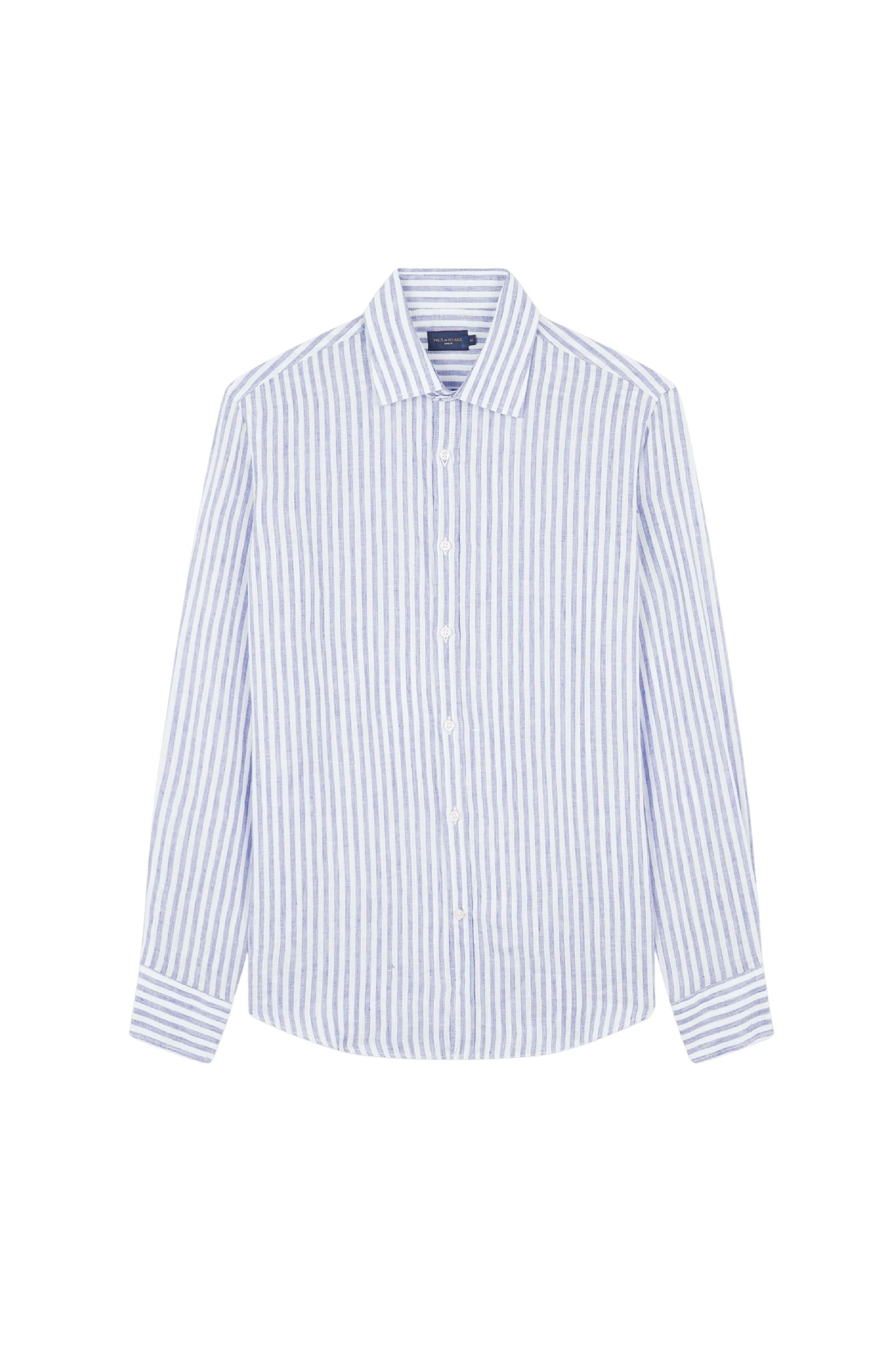 Chemise à rayures en lin - Bianco Righe Blu